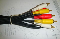 RCA cable 3rca gold plug  best price and high quality