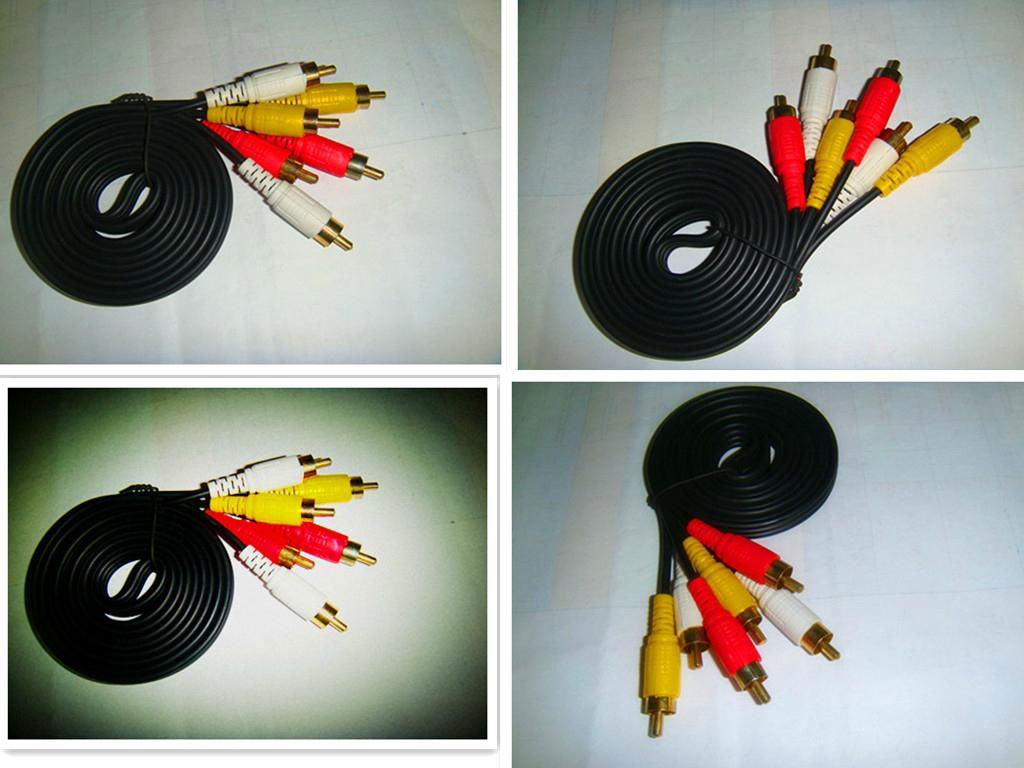 Black rca cable  gold plug  av cable good quality