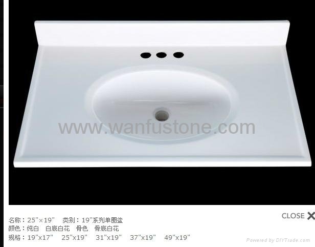 Artificial stone vanitytop sinks