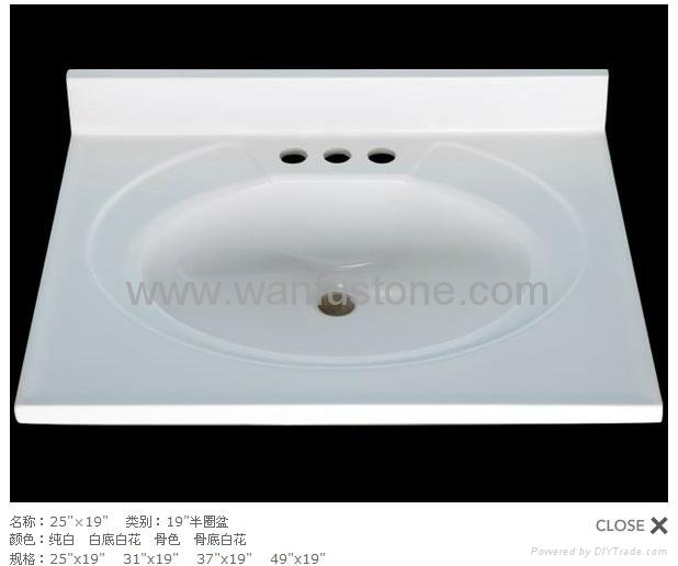 Artificial stone vanitytop sinks 2