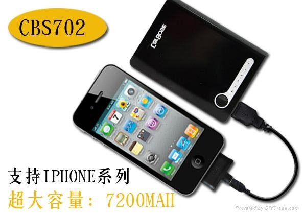 7200mAh Emergency backup battery for iPhone, mobile phone  2
