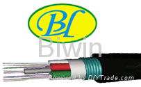 Layer stranding optical fiber cable with steel tape coated with PE jacket