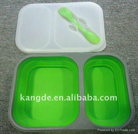 New design non-toxic convenient silicone collape lunch box