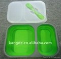 New design non-toxic convenient silicone collape lunch box