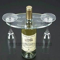 Oval Acrylic Two Wine Glass Holder 