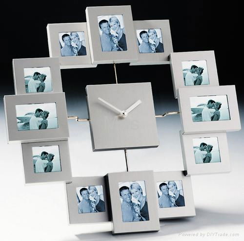 Clock photo frame Aluminium Clock