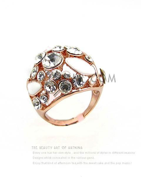 high quality alloy with 14k gold plated fashion rings