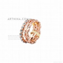 high quality alloy with 14k gold plated fashion ring stack