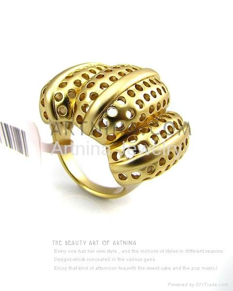 14k gold plated golden yellow flower hollow out design fashion rings 1