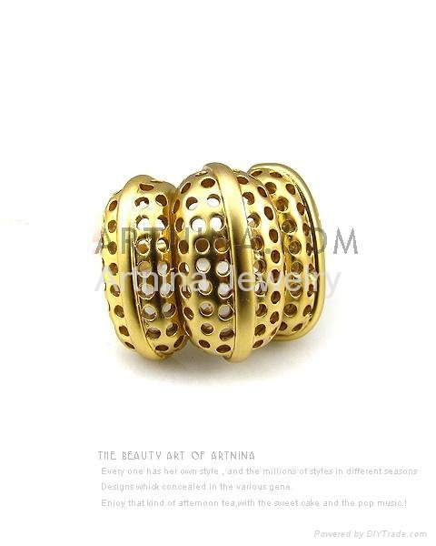 14k gold plated golden yellow flower hollow out design fashion rings 3