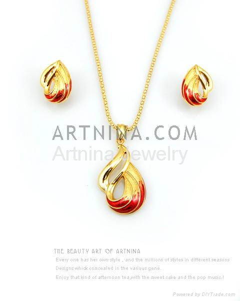 high quality gold plated 2 pieces fancy jewelry sets