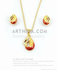 high quality gold plated 2 pieces fancy jewelry sets