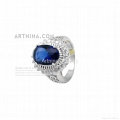 new arrival royal wedding ring with oval blue gemstone