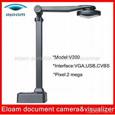 Portable document camera, VGA and USB interface portable visualizer