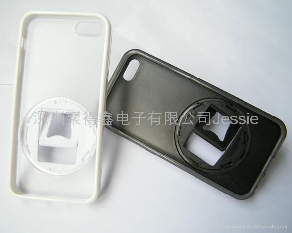 IPHONE 5 rotate rhfe brcket TPU+PC mobile shell 3