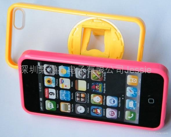 IPHONE 5 rotate rhfe brcket TPU+PC mobile shell 4
