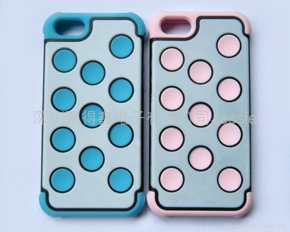 IPHONE 5 three in One three-color set Sillice Gel TPU  PC 2