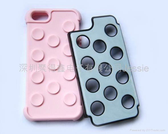 IPHONE 5 three in One three-color set Sillice Gel TPU  PC 4