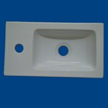 Small White Square Porcelain Cabinet Basin with High gloss