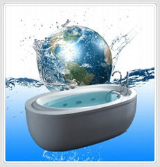 Oval Shape Common Acrylic Bathtub With High Gloss