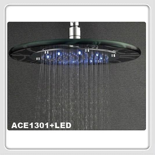 10/12 inch LED Glass Rain Shower Heads