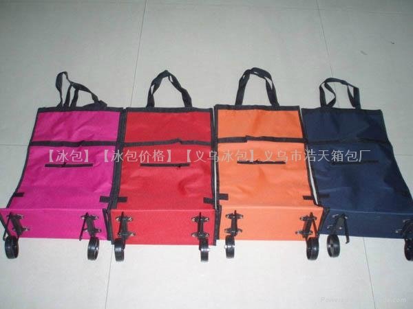 Portable and foldable cloth shopping cart with wheels  2