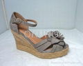 Low cost high heel cancas platform sandal for lady  2