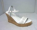 Low cost high heel cancas platform sandal for lady  3