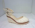 Low cost high heel cancas platform sandal for lady  4