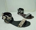 Nice flat  sandal shoes  for lady and comfortable  material  5