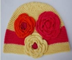crochet hats with flower 2