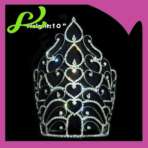10inch height crystal pageant crowns 