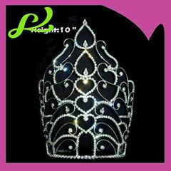 10inch height crystal pageant crowns 