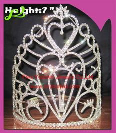 Heart Shaped Rhinestone Pageant Crown