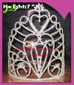 Heart Shaped Rhinestone Pageant Crown