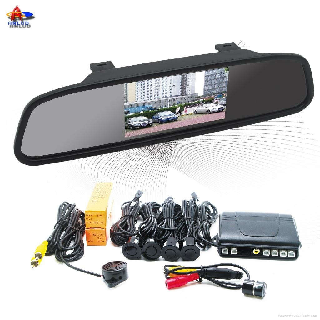 ALD42B--4.3 inch Digital TFT-LCD Rearview mirror with camera and 4 parking senso