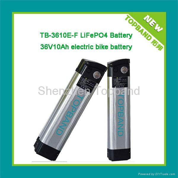 TB--3610E-F lifepo4 36v 10Ah E-bike battery+PCM with aluminume case