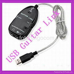 New Guitar to USB Interface Link Cable MAC/PC Recording Record CD Black