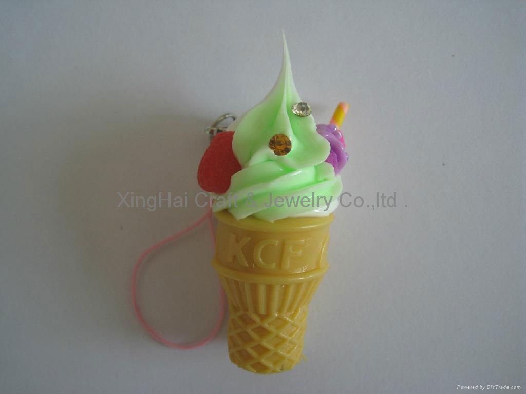 Educational toys simulation nutritional food Ice cream key chain