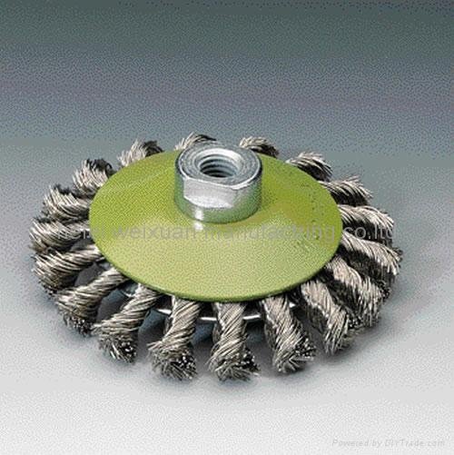 bevel brush with crimped steel wire