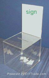 acrylic donation box with flyer