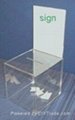 acrylic donation box with flyer