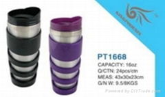 interior s/s.exterior plastic travel finger mug