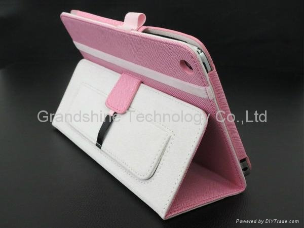 Fashionable multifunction leather case for new ipad mini 2