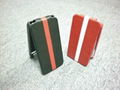 New fashion leather case for apple iphone4 use red and white 3