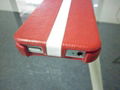 New fashion leather case for apple iphone4 use red and white 4