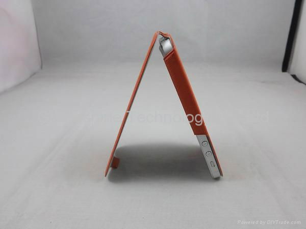 New flip PU leather case for iphone5 orange 5