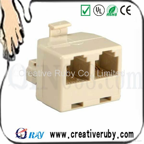 RJ11 Modular Telephone Adapter Male to Female