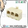 RJ11 Modular Telephone Adapter Male to Female 4