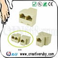  RJ45 Cat 5 6 LAN Ethernet Splitter Connector Adapter